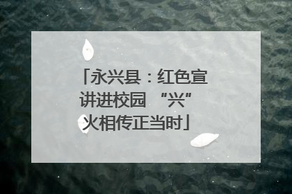 永兴县：红色宣讲进校园 “兴”火相传正当时