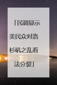 民调显示美民众对洛杉矶之乱看法分裂