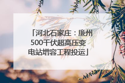 河北石家庄：廉州500千伏超高压变电站增容工程投运