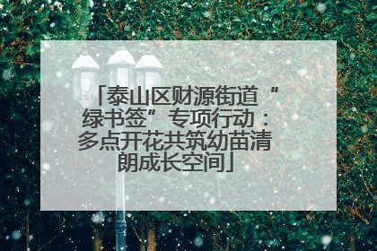 泰山区财源街道“绿书签”专项行动：多点开花共筑幼苗清朗成长空间