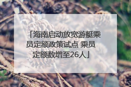 海南启动放宽游艇乘员定额政策试点 乘员定额数增至26人