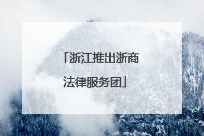 浙江推出浙商法律服务团