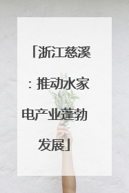 浙江慈溪：推动水家电产业蓬勃发展