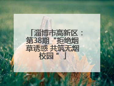 淄博市高新区：第38期“拒绝烟草诱惑 共筑无烟校园 ”