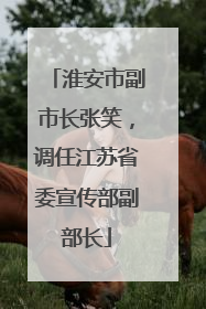 淮安市副市长张笑，调任江苏省委宣传部副部长