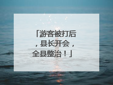 游客被打后，县长开会，全县整治！