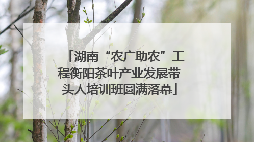 湖南“农广助农”工程衡阳茶叶产业发展带头人培训班圆满落幕