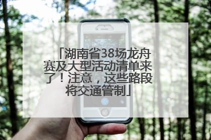 湖南省38场龙舟赛及大型活动清单来了！注意，这些路段将交通管制