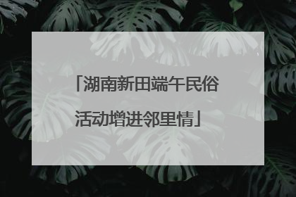 湖南新田端午民俗活动增进邻里情