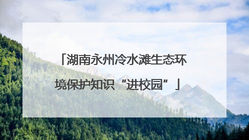 湖南永州冷水滩生态环境保护知识“进校园”