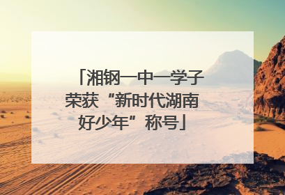 湘钢一中一学子荣获“新时代湖南好少年”称号