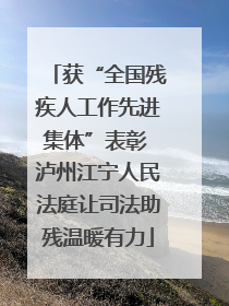 获“全国残疾人工作先进集体”表彰 泸州江宁人民法庭让司法助残温暖有力