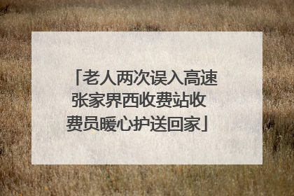 老人两次误入高速 张家界西收费站收费员暖心护送回家