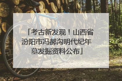 考古新发现！山西省汾阳市冯郝沟明代纪年墓发掘资料公布