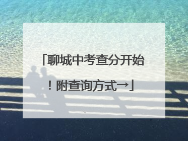 聊城中考查分开始！附查询方式→