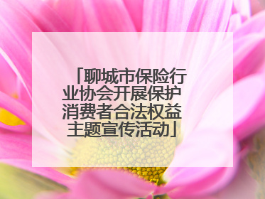 聊城市保险行业协会开展保护消费者合法权益主题宣传活动