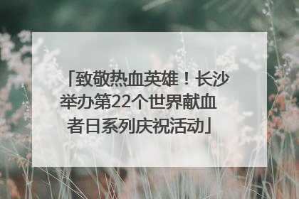 致敬热血英雄！长沙举办第22个世界献血者日系列庆祝活动