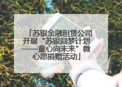 苏银金融租赁公司开展“苏银圆梦计划——童心向未来”微心愿捐赠活动