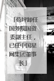 苟坪卸任国务院国资委副主任，已任中国星网集团董事长