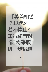 英首相警告以色列：若不停止军事行动与封锁 将采取进一步措施