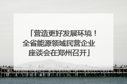 营造更好发展环境！全省能源领域民营企业座谈会在郑州召开