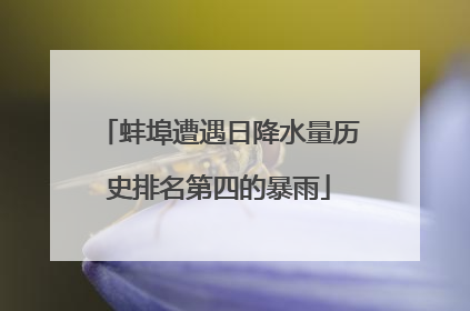 蚌埠遭遇日降水量历史排名第四的暴雨