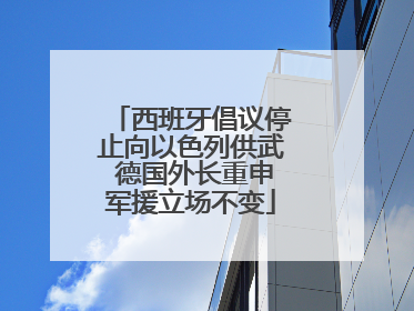 西班牙倡议停止向以色列供武 德国外长重申军援立场不变