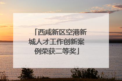 西咸新区空港新城人才工作创新案例荣获二等奖