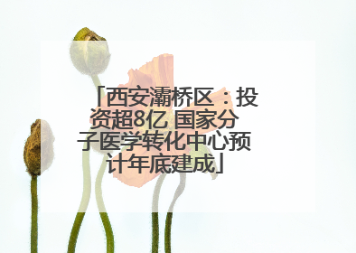 西安灞桥区：投资超8亿 国家分子医学转化中心预计年底建成