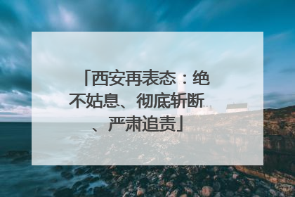 西安再表态：绝不姑息、彻底斩断、严肃追责