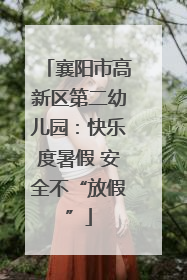 襄阳市高新区第二幼儿园：快乐度暑假 安全不“放假”