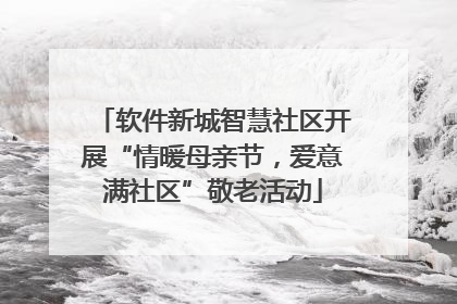 软件新城智慧社区开展“情暖母亲节，爱意满社区”敬老活动