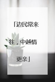 边民常来往，中越情更亲