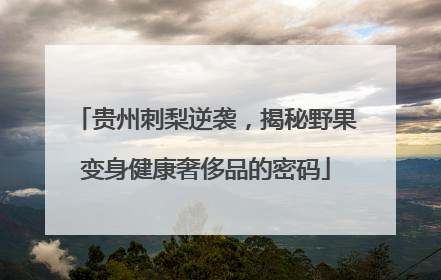 贵州刺梨逆袭，揭秘野果变身健康奢侈品的密码