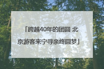 跨越40年的团圆 北京游客来宁寻亲终圆梦