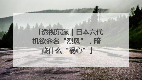透视东瀛｜日本六代机欲命名“烈风”，暗藏什么“祸心”