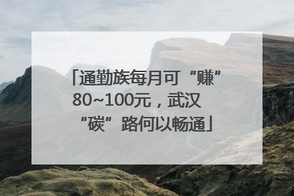 通勤族每月可“赚”80~100元，武汉“碳”路何以畅通