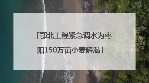 鄂北工程紧急调水为枣阳150万亩小麦解渴