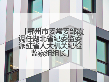 鄂州市委常委邹霞调任湖北省纪委监委派驻省人大机关纪检监察组组长