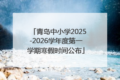 青岛中小学2025-2026学年度第一学期寒假时间公布