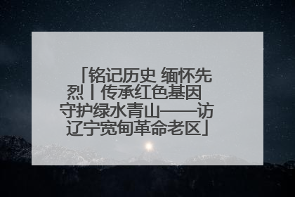 铭记历史 缅怀先烈丨传承红色基因 守护绿水青山——访辽宁宽甸革命老区