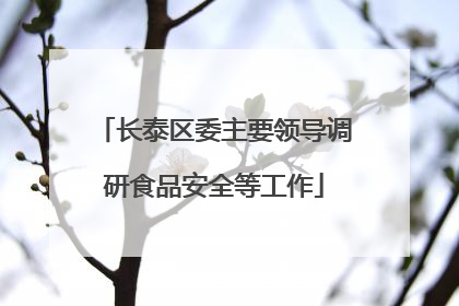 长泰区委主要领导调研食品安全等工作