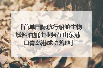 首单国际航行船舶生物燃料油加注业务在山东港口青岛港成功落地