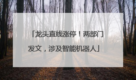 龙头直线涨停！两部门发文，涉及智能机器人