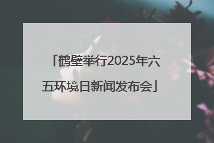 鹤壁举行2025年六五环境日新闻发布会