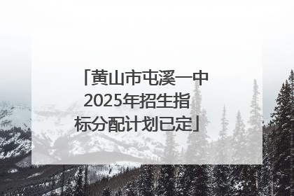 黄山市屯溪一中2025年招生指标分配计划已定