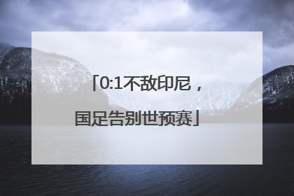 0:1不敌印尼，国足告别世预赛