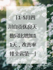 1-5月四川自贡优良天数同比增加11天，改善率排全省第一