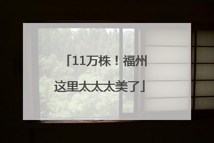 11万株！福州这里太太太美了