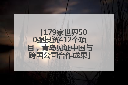 179家世界500强投资412个项目，青岛见证中国与跨国公司合作成果
